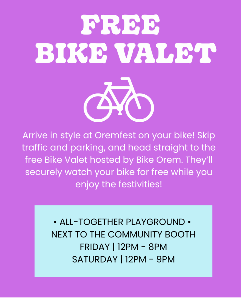 Free Bike Valet sign for Oremfest