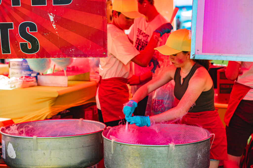 Cotton candy station.