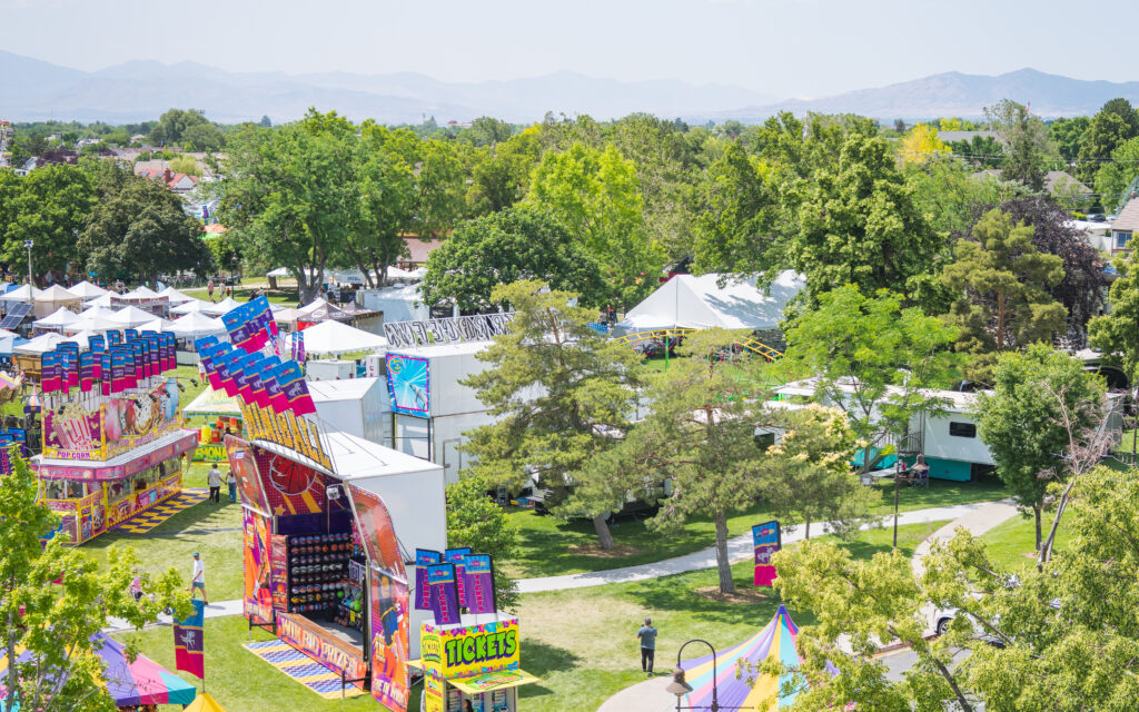Oremfest carnival aerial shot.